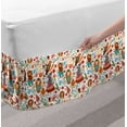 thumbnail image 2 of Colorful Bed Skirt, Forest Animals and Foliage Pattern with Fox Wolf Snail and Mosquito Cartoon Jungle, Elastic Bedskirt Dust Ruffle Wrap Around for Bedding Decor, 4 Sizes, Multicolor, by Ambesonne, 2 of 2