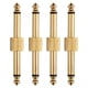 thumbnail image 1 of 4 acopladores de pedal rectos de 6,35 mm con doble cabezal para efectos de guitarra (dorado), 1 of 7