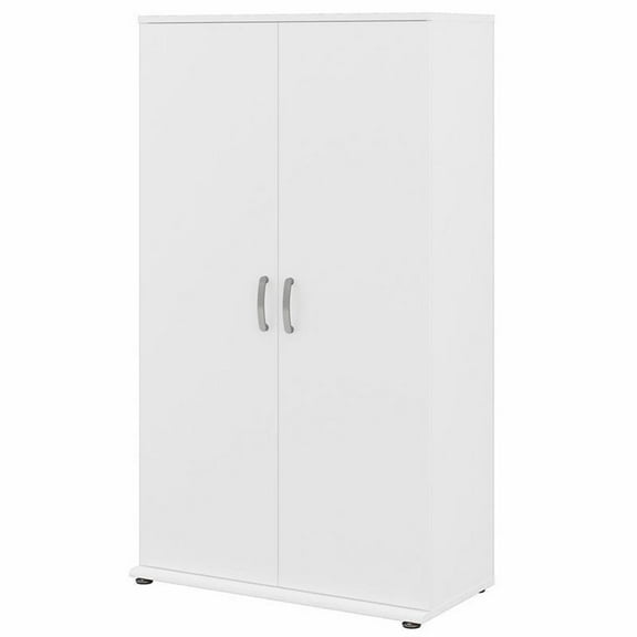 Pemberly Row Tall Garage Storage Cabinet in White - Engineered Wood