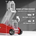 thumbnail image 3 of Low Profile Jack, Hydraulic Racing Floor Jack, 4.7"-11.8" Lifting Range, 2 Ton (4,000 lb) Capacity, Red, 3 of 6