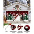thumbnail image 2 of Garage Door Banner Cover 7 x 16 ft, Merry Christmas Snowman Xmas Tree Black Red Buffalo Plaid Christmas Garage Door Decorations Holiday Christmas Backdrop Decor for Winter New Year Xmas Party, 2 of 6
