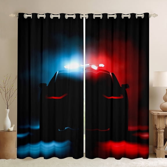 Feelyou 3D Sport Car Blackout Curtains Set of 2 (52x84 Each) for Boy, Modern Speed Sports Player Window Curtains, Red Blue Automobile Curtains and Drapes, Curtains and Drapes Room Decor