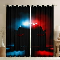 Feelyou 3D Sport Car Blackout Curtains Set of 2 (52x84 Each) for Boy, Modern Speed Sports Player Window Curtains, Red Blue Automobile Curtains and Drapes, Curtains and Drapes Room Decor