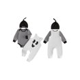 thumbnail image 2 of Cjfdfy Newborn Baby Boy Halloween Pumpkin Ghost Outfits My First Halloween Overalls Pants Striped Long Sleeve Romper And Hat Infant Cute My 1St Halloween Fall Winter Outfit, 2 of 9