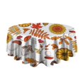 thumbnail image 5 of Fall Pumpkins Sunflowers Mushrooms Round Tablecloth 60" X 60",Wrinkle Wipeable Table Cloth for Kitchen Dining Room Picnic Patio Party, 5 of 6