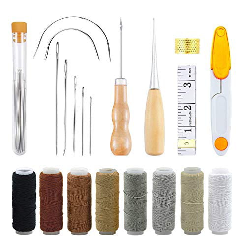Cettkowns 60-Pack 5.2cm Large-Eye Stitching Needles Hand Sewing Needles with Clear Bottle for Leather Projects