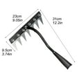 thumbnail image 2 of Heavy Duty Steel Garden Rake - 7-Tooth Detachable Weeder & Cultivator Tool for Lawn, Yard, Flower Beds | Ergonomic Handle | All-Soil Metal Rake (Size as Pictured), 2 of 4