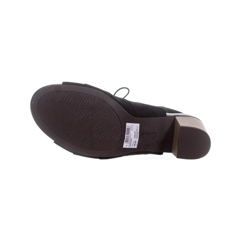 Womens Clarks Banoy Waneta Lace Up Sandals Black Leather 11 US 42.5 EU Walmart