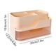 thumbnail image 3 of Caja de almacenamiento organizadora de sobremesa de gran capacidad para portabolígrafos | Estantería de cajón de plástico Rosa blanco 20x12.2x10.6cm | Organizador de escritorio multicompartimento, 3 of 6