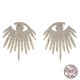 thumbnail image 2 of Pendientes de botón irregulares con circonitas cúbicas en plata de ley 925 con micropavé, color negro, código de modelo 8152 Negro, 2 of 5