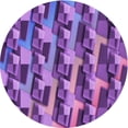 thumbnail image 1 of Ahgly Tapis Rond Lavable en Machine Intérieur Transitionnel Violet, 5 Pieds Rond, 1 of 7