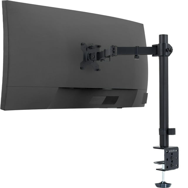 Soporte Brazo para Monitor VIVO Negro Ajustable para Pantallas de hasta 32 y 38 Pulgadas Ultrawide