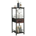thumbnail image 2 of 3-Tier Bathroom Storage Cabinet Tissue Holder Brown Drawer Black Divider, 2 of 6