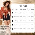 thumbnail image 7 of Women's Floral Print Boho Blouse - Deep V-Neck, Ruffled Crop Top with Bow Tie & Bell Sleeves, 7 of 7
