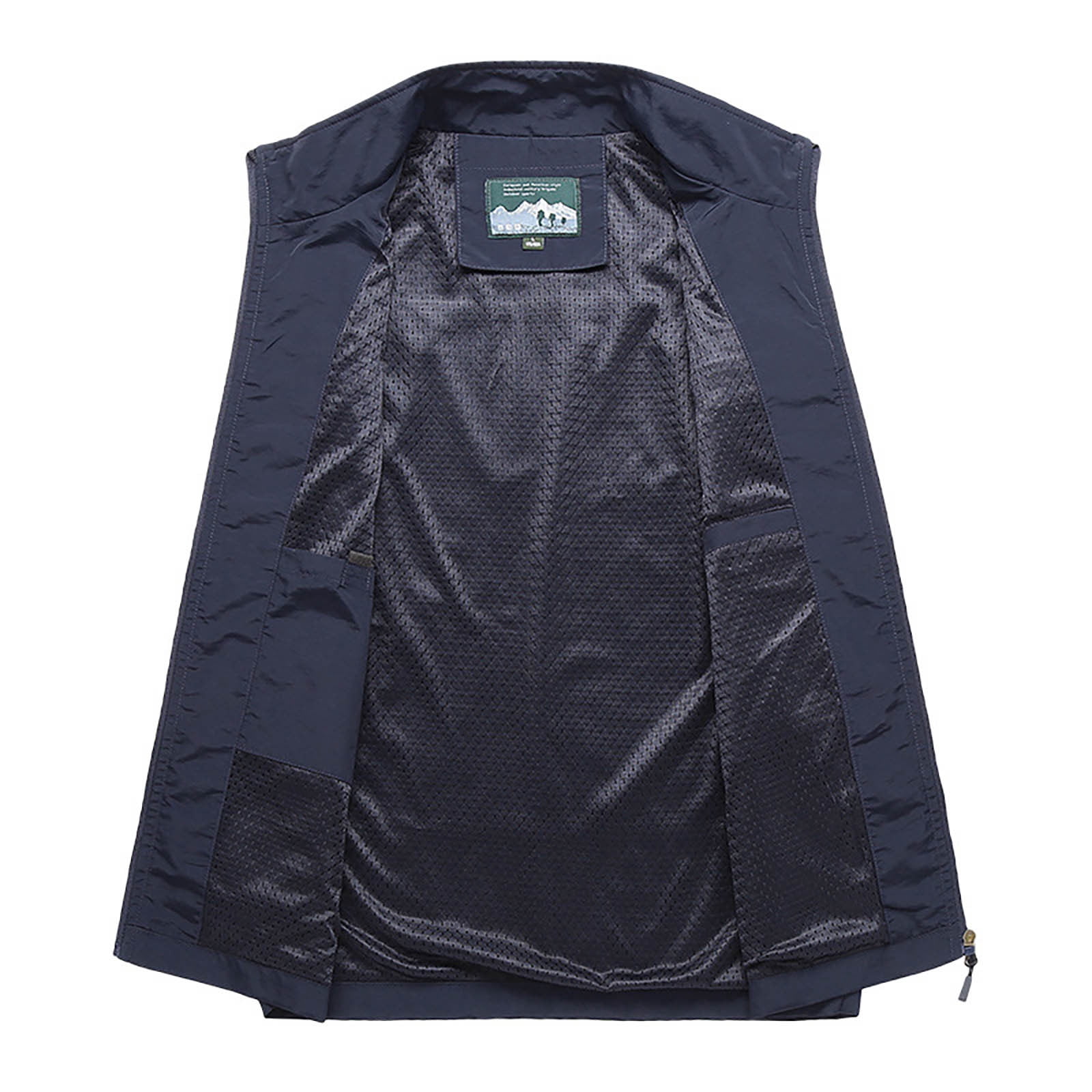 XFLWAM Men's Lightweight Vest Softshell Sleeveless Windproof Jacket with Zipper Pcoket Cycling Travel Hiking Running Golf Blue L
