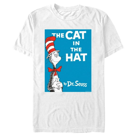 Men's Dr. Seuss Cat in the Hat Book Cover Graphic T-Shirt