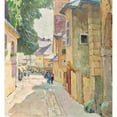 thumbnail image 2 of Carl Moll 12x13 Black Ornate Wood Framed Double Matted Museum Art Print Titled: The Dr. Seipel-Strase in Modling (1942), 2 of 5