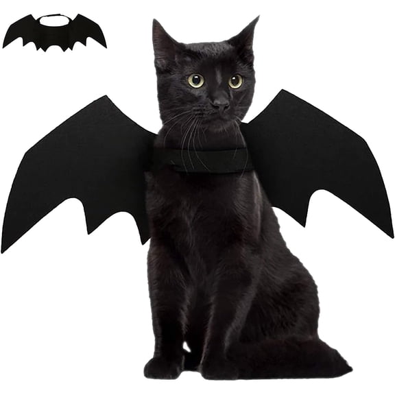 ELORIAH Halloween Pet Bat Wings Cat Dog Bat Costume Cute Black Cat Bat Wings Cosplay Puppy Cat Dress Up Accessories