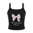 thumbnail image 2 of FEORJGP Women's Summer Cami Tops Ladies Sleeveless Camisoles Cute Bow/Cherry Print Tank Tops Spaghetti Strap Blouses Sexy Cute Slim Cropped T-shirt Streetwear, 2 of 5