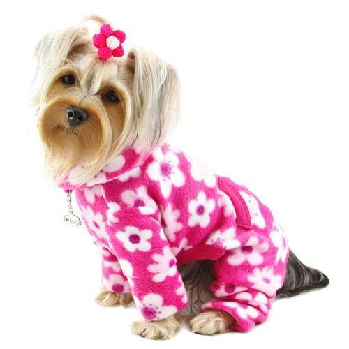Full Blossom Fleece Turtleneck Dog Pajamas / Bodysuit Size Small