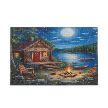 WOBOGO Cozy Chalet Puzzle Challenge 500 Piece Jigsaw Suitable for Game Night Finished Size 20.5 x 14.9in