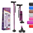 thumbnail image 1 of Bastón Allay para hombre y mujer: plegable, ajustable y plegable para personas mayores, con equilibrio, de pie, punta pivotante, resistente, con bolsa de viaje | Bastones para personas mayores - Morad, 1 of 5