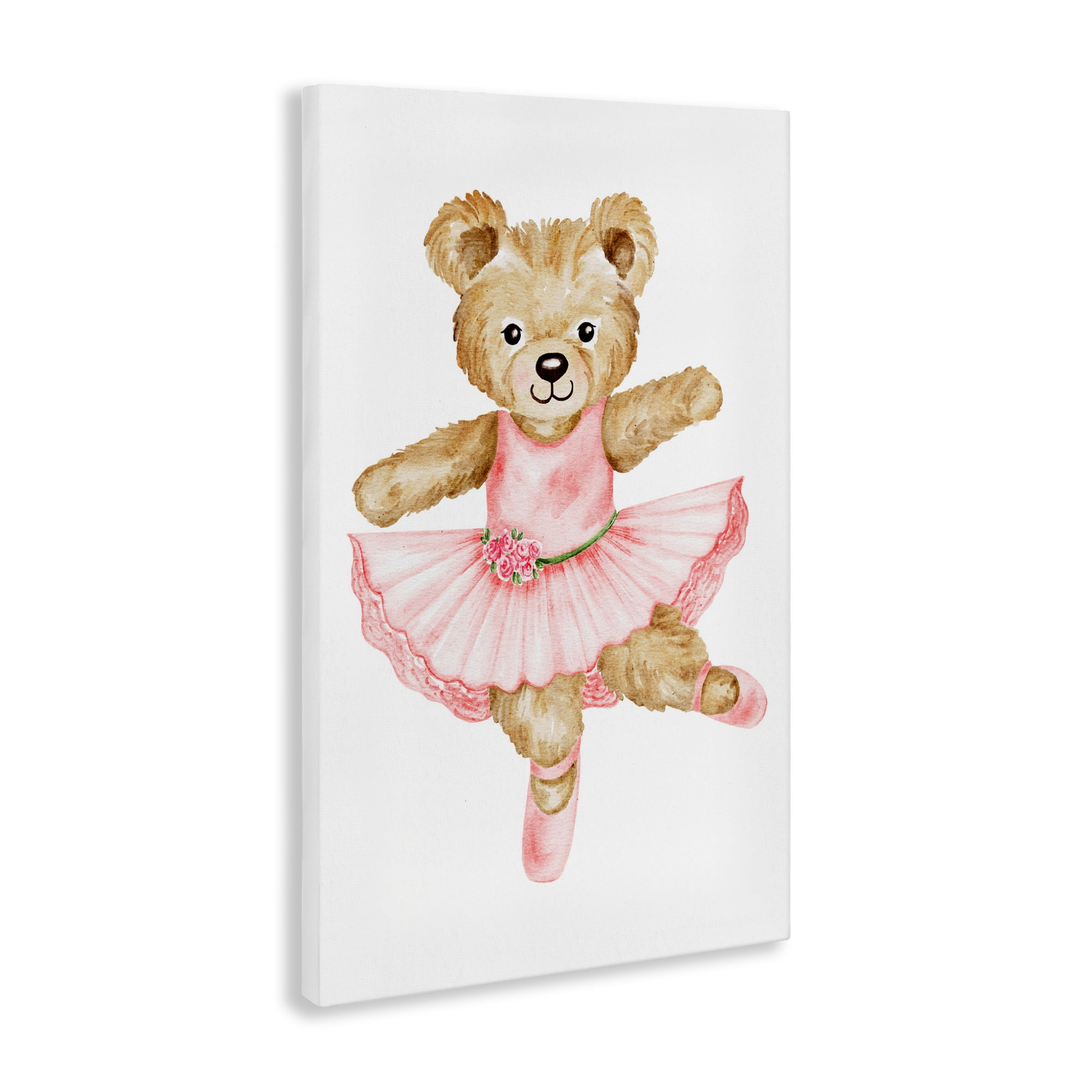 Ballerina Teddy Bear Canvas Wall Art, design by Amy Hall