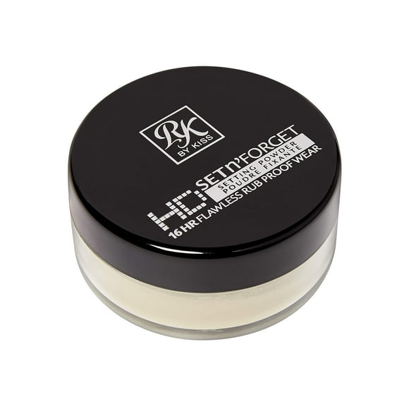 Ruby Kisses Polvo fijador suelto 0.4oz Suaviza sin peso Acabado matificante y control de brillo Polvo mineral de sílice pura (plátano)