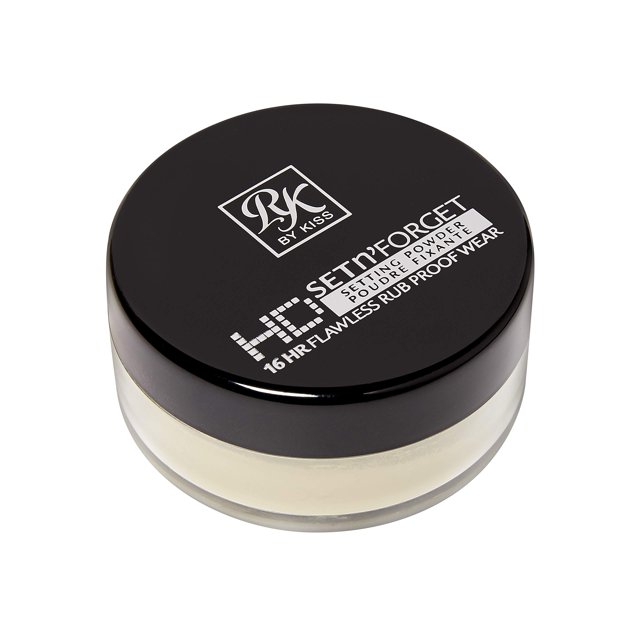 Ruby Kisses Polvo fijador suelto 0.4oz Suaviza sin peso Acabado matificante y control de brillo Polvo mineral de sílice pura (plátano)