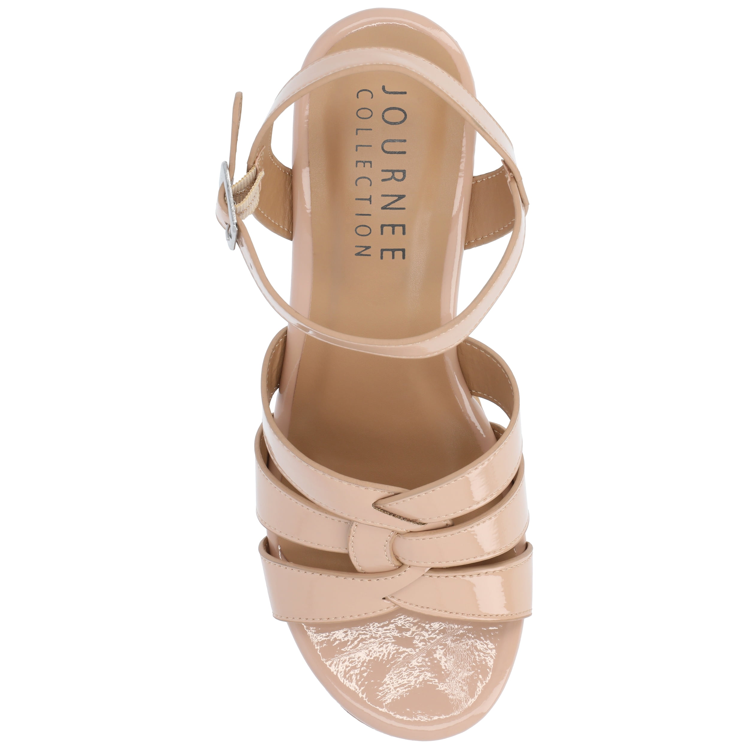 Journee Womens Jania Buckle Platform Sandals
