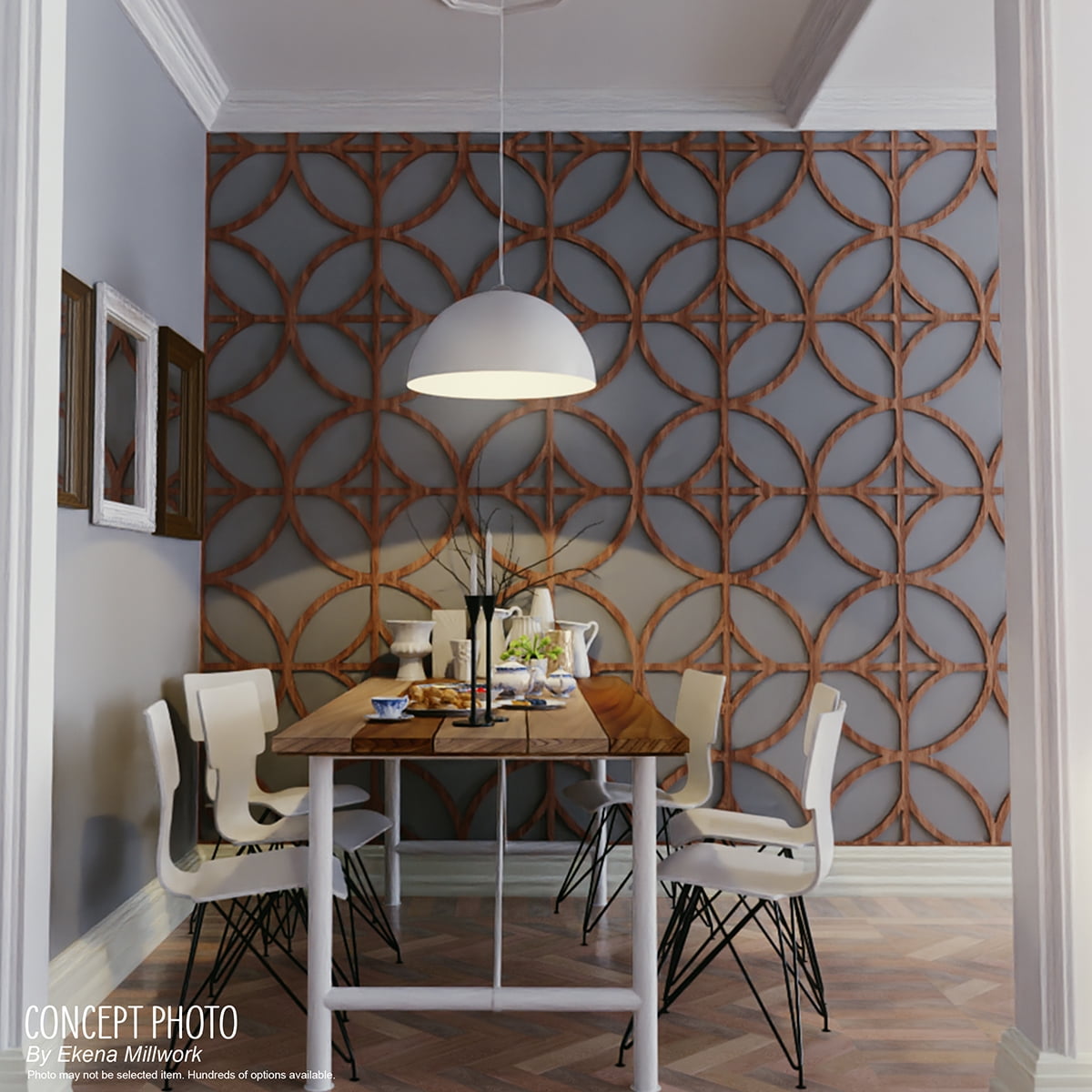 Ekena Millwork 23 3/8"W x 23 3/8"H x 3/8"T Large Otis Decorative Fretwork Wood Wall Panels, Walnut