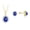 BLUE STAR SAPPHIRE, variant on Matching Jewelry Set Yellow Gold Plated Silver Princess Diana Inspired Earrings & Pendant Necklace with 18" Chain Gemstone & Diamonds 8X6MM Garnet January Birthstone