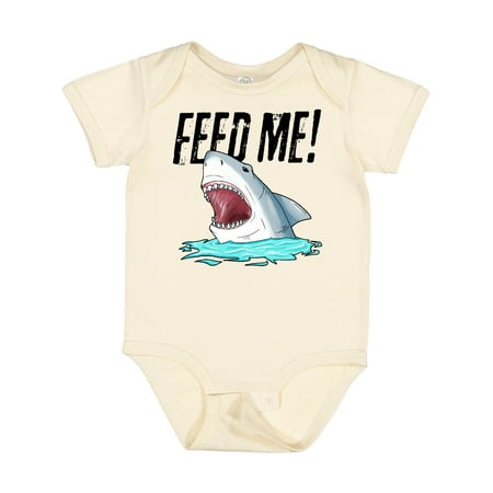 

Inktastic Feed Me with Shark Head Gift Baby Boy or Baby Girl Bodysuit