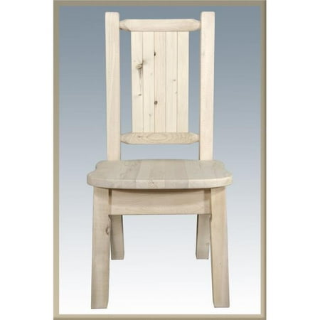 Laser Engraved Beer - Montana Woodworks Homestead Collection Side Chair w/ Laser Engraved Bear Design, Ready to Finish