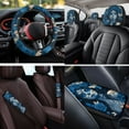 thumbnail image 4 of Binienty 14 Pack Auto Seat Covers Front and Back Halloween Car Seat Covers Full Set with 15 Inch Steering Wheel Cover Armrest Pad Keychain Coasters Day of the Death Car Interior Decor Set, 4 of 8