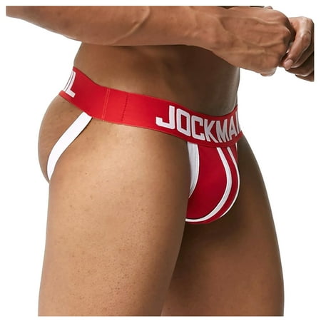 

DENGDENG Men s Brief Breathable Pouch Soft Letter Underwear Brief Open Back Low Rise Briefs