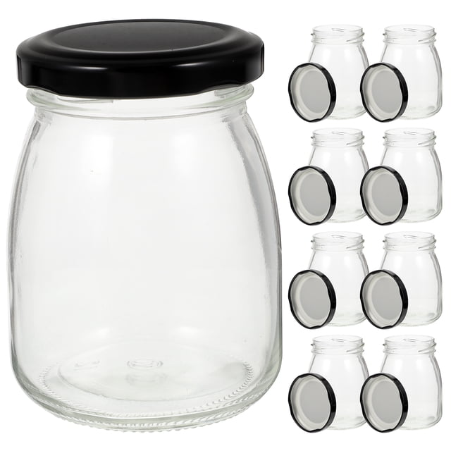 Miangastore 10pcs Sealed Glass Jars Clear Yogurt Jars with Lids Glass Pudding Jars Yogurt Jars