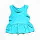 thumbnail image 3 of Vestido de verano para niña con camiseta y falda elástica de cuello redondo en colores pastel. Bonita y clásica camiseta de algodón para niña., 3 of 4