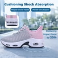 thumbnail image 5 of AOV Women's Slip On Running Sneakers Lightweight Breathable Walking Shoes Gym Workout Jogging Sport Tennis Sneakers GreyPink US 8.5, 5 of 8