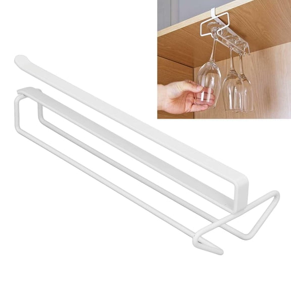 YAHHU Sturdy Iron Wine Glass Rack – Space‑Saving Under‑Cabinet Holder for Kitchen, Bar & Restaurant – Easy Install, Rust‑Resistant