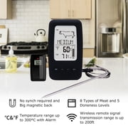 Multi-function Magnetic Large Digital LCD Screen Meat BBQ Kitchen Cooking Thermometer with wireless receiver