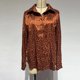 thumbnail image 4 of Blusas Casuales Camisas Camisa de seda satinada para mujer con botones y estampado de leopardo para uso diario (marrón XL) Cgtredaw Para estrenar, 4 of 5
