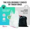 thumbnail image 2 of Plant Based Tall Kitchen Garbage Bags with Ergonomic Handles - 13 Gallon Trash Bags - Recyclable & Eco Friendly - Super Strong and Leak Proof Tall Kitchen Trash Bags (90 Count), 2 of 4