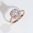 thumbnail image 2 of Cora Jewellery 1.5CT Halo Style Cushion Moissanite Engagement Ring For Women, 18K Rose Gold, 2 of 5