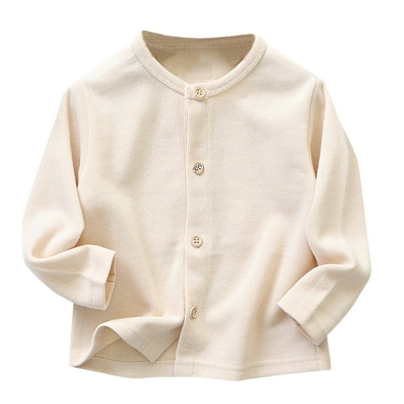 Toddler Boys Girls Crewneck Basic Button-Down Knitted Cardigan Sweaters Cardigan Baby Long Sleeve Spring Outerwear