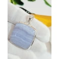 thumbnail image 3 of Big Blue Lace Agate Pendant, Solid Sterling Silver, Agate Necklace Pendant, Statement Pendant, Handmade Agate Jewelry, Healing, Gift For Her, 3 of 4