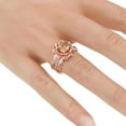 thumbnail image 2 of Guodhu Rose Gold Flower Diamond Rings 3PC Set Women's Ring Set with Cubic Zirconia Womens Engagement Wedding Ring Exquisite Valentine's Day Gift, 2 of 4