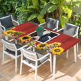 thumbnail image 2 of Cow Sunflowers Table Cloths for 5 Foot Rectangle Tables, Botanical Floral Leaves Bees Farm Barn Patio Waterproof Elastic Fitted Tablecloths, Washable Rectangular Table Cover for Camping, 2 of 8