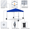 thumbnail image 6 of Alden Design 12 x 12 ft Outdoor Pop up Canopy with One Push Lock Setup for Home & Commercial Use, Blue, 6 of 10