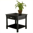Winsome Wood Timber End Table with Drawer, Black Finish